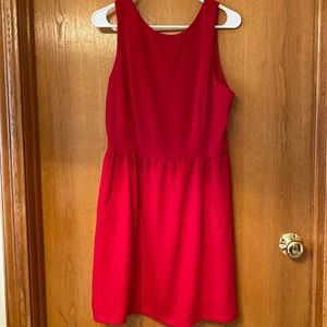 Red sleeveless dress